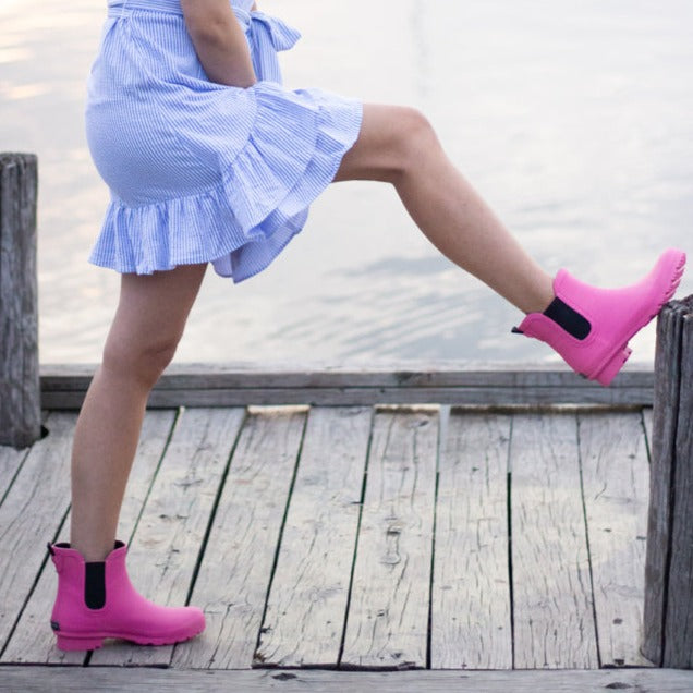 Chelsea Matte Magenta Women's Rain Boots