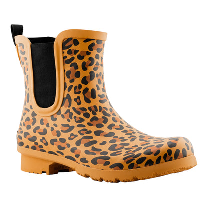 Chelsea Matte Brown Leopard Women's Rain Boots