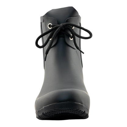 Chelsea Lace Matte Black Women's Rain Boots