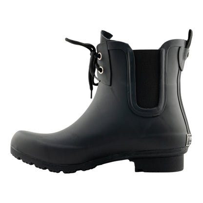 Chelsea Lace Matte Black Women's Rain Boots