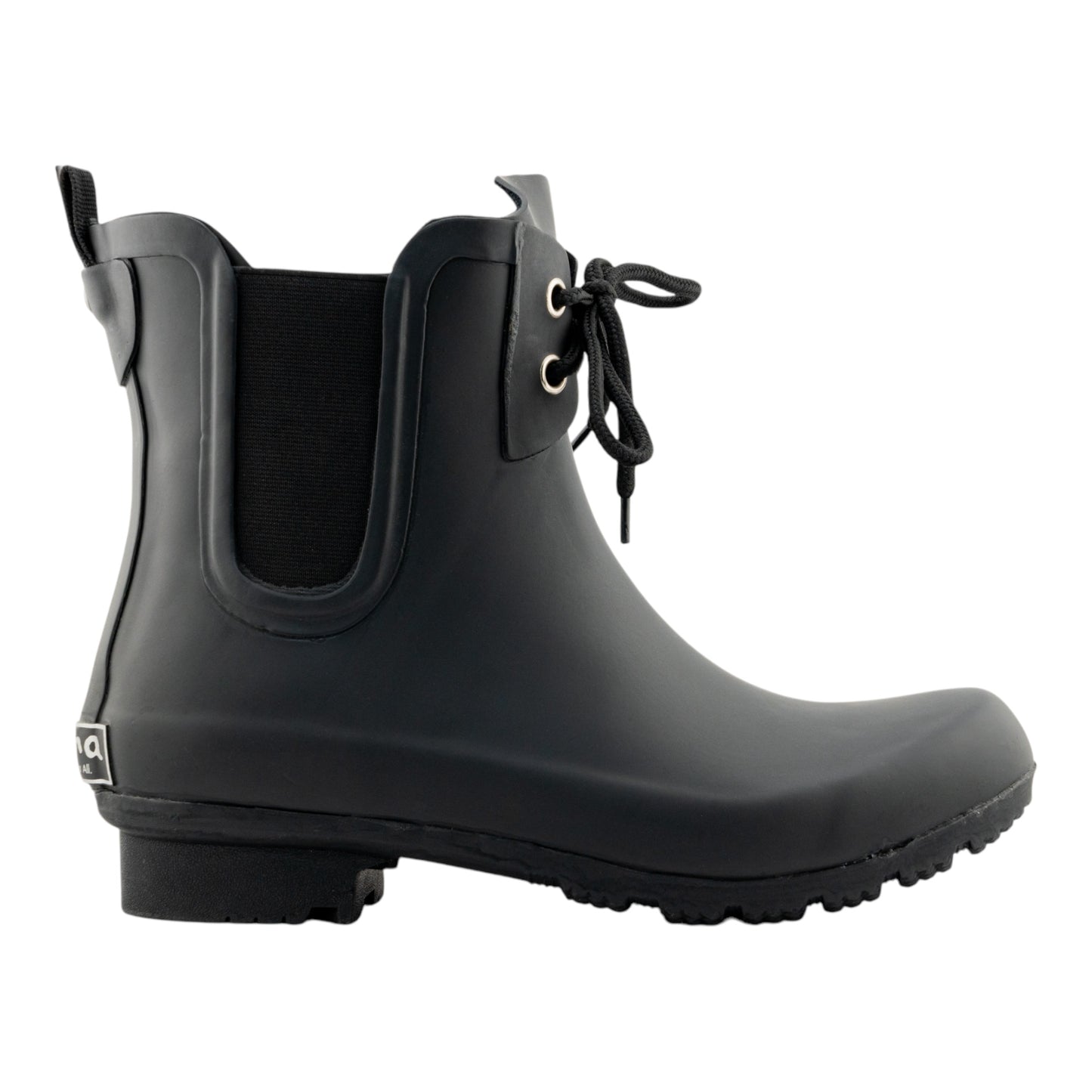 Chelsea Lace Matte Black Women's Rain Boots