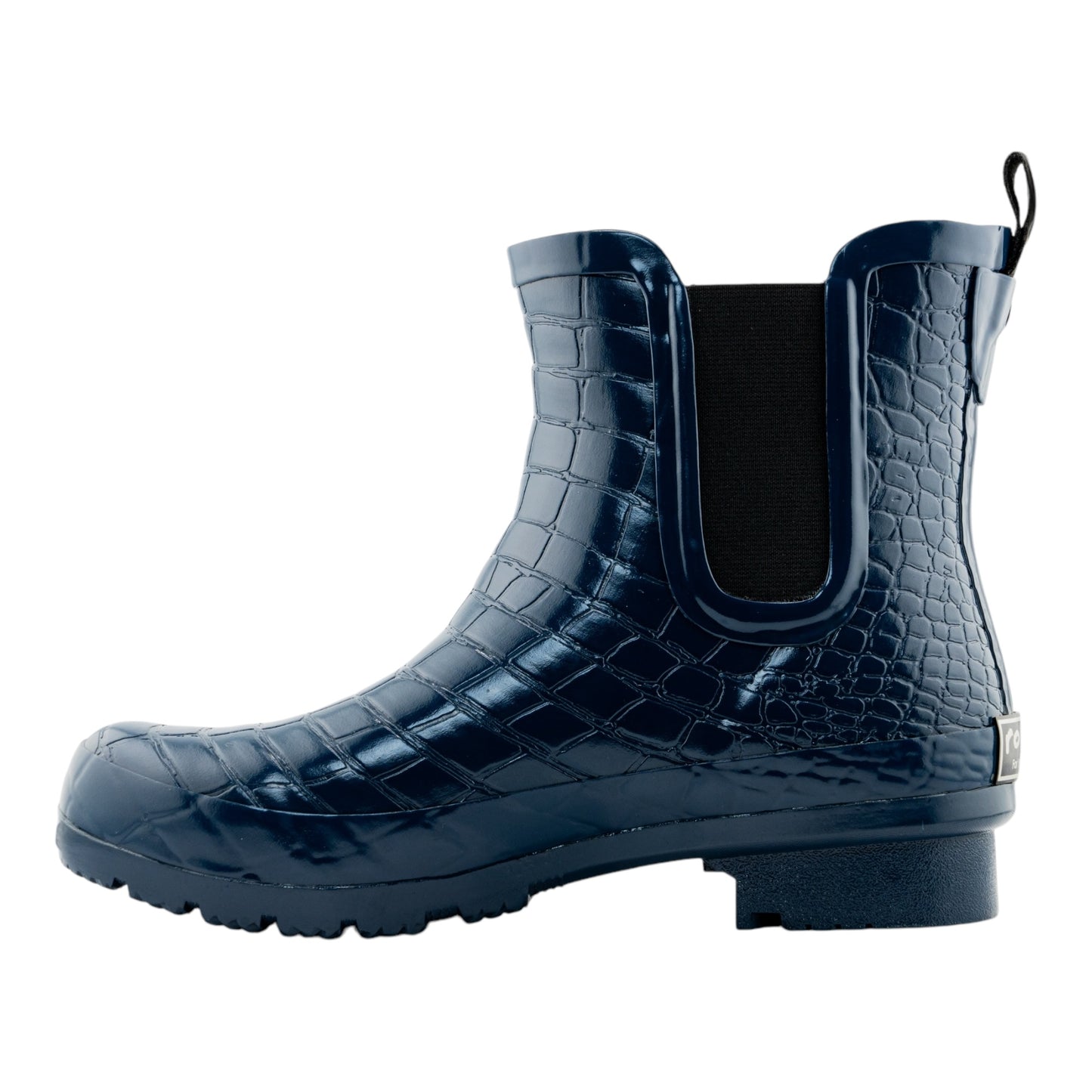 Chelsea Navy Croc Emboss Women's Rain Boots