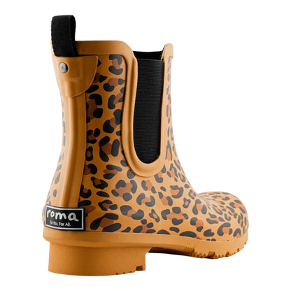 Chelsea Matte Brown Leopard Women's Rain Boots