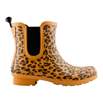 Chelsea Matte Brown Leopard Women's Rain Boots