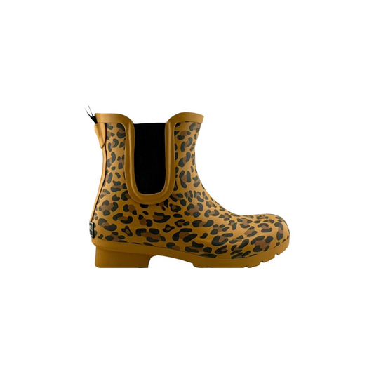 Chelsea Matte Brown Leopard Women's Rain Boots