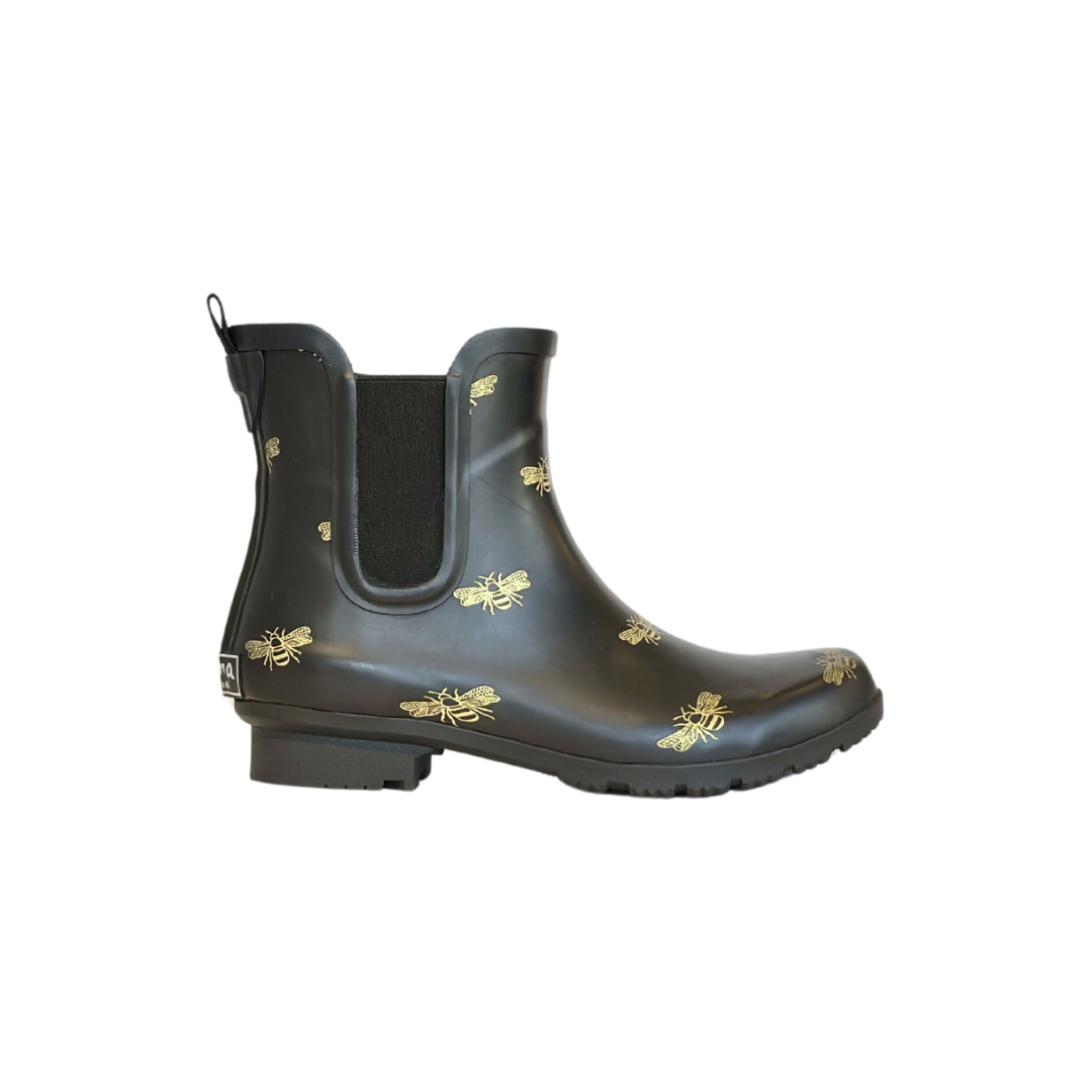 PRE ORDER AVAILABLE: Chelsea Matte Black Bee Women’s Rain Boots