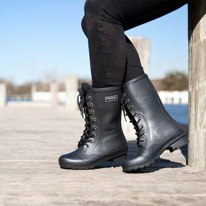 Epaga Matte Black Women's Rain Boots