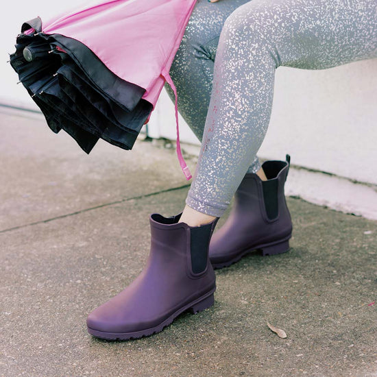 Chelsea Matte Eggplant Women's Rain Boots – ROMA BOOTS
