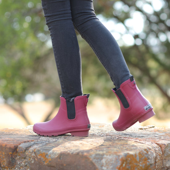 Chelsea Matte Maroon Women's Rain Boots – ROMA BOOTS