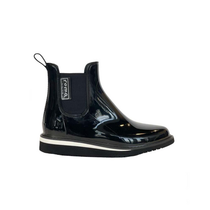 Ankle Platform Black Women's Rain Boots