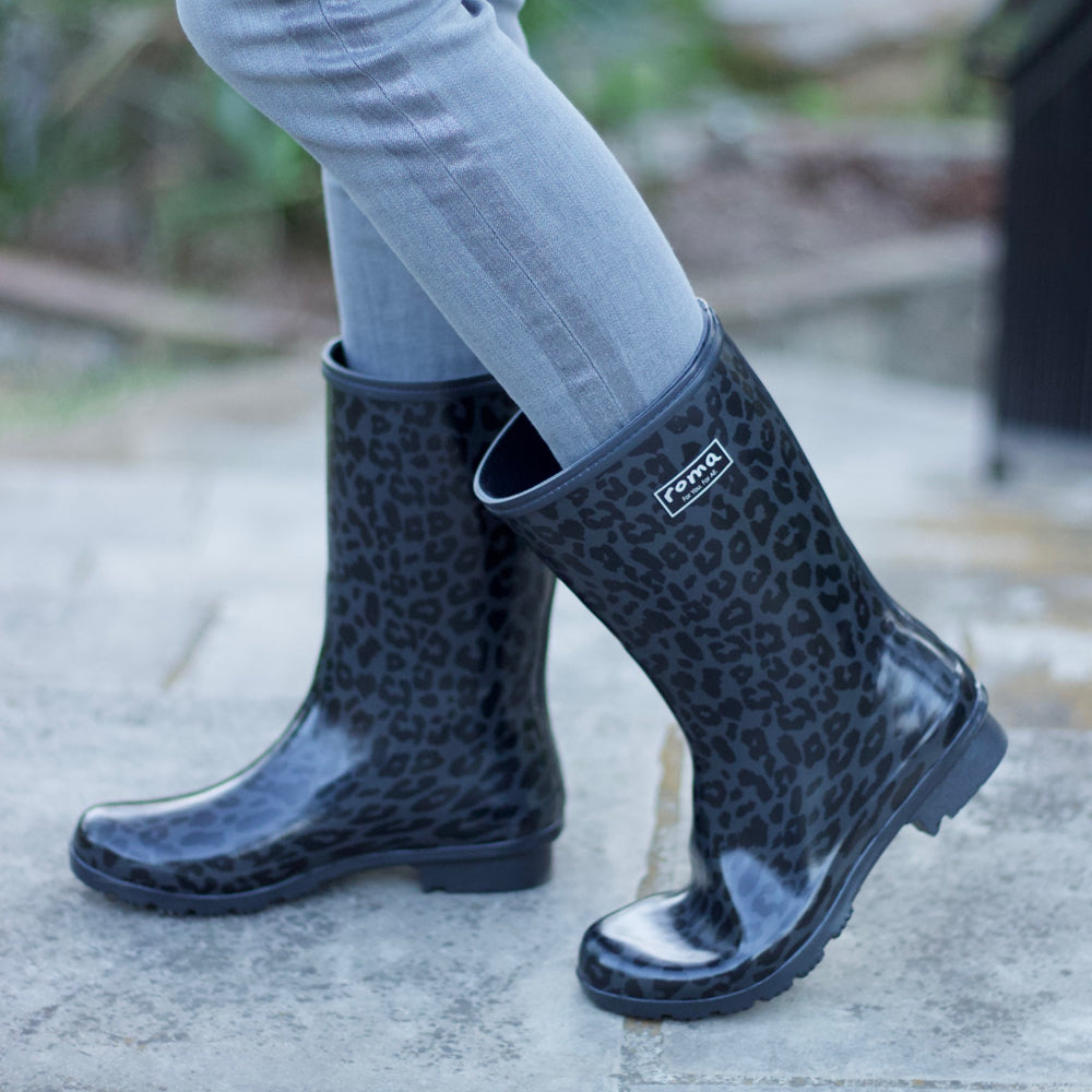 Emma Mid Leopard Women's Rain Boots